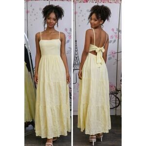 #145 MSRP $45 ALENDA DANMOS TIERED COTTON BACKLESS MAXI DRESS ♡SIZE M♡